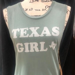 Texas Girl Tank Tumbleweed Texstyles Mint Green Size Small
